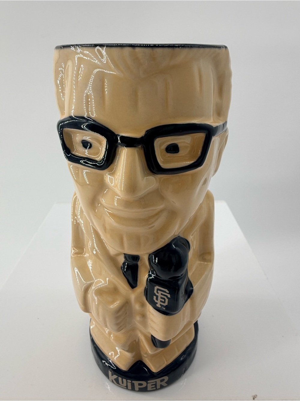 Kuiper Ceramic Tiki Mug – Beige with Black Accents